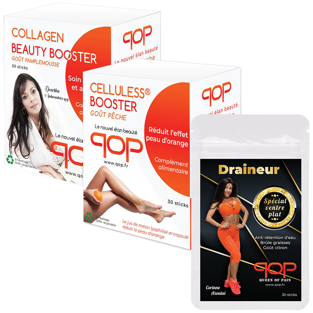 Pack 1 boite Collagen + 1 boite Celluless® + 1 Draineur ventre plat