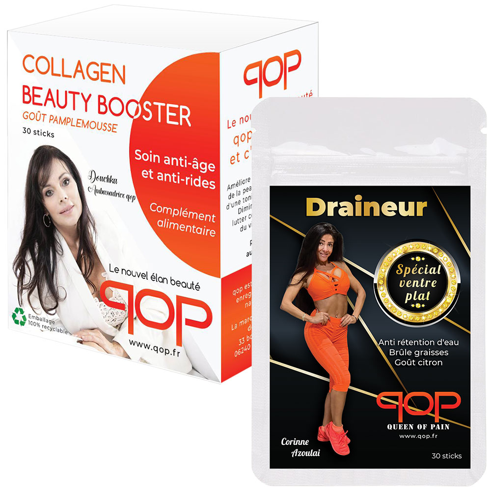 Pack 1 boite Collagen + 1 Draineur ventre plat