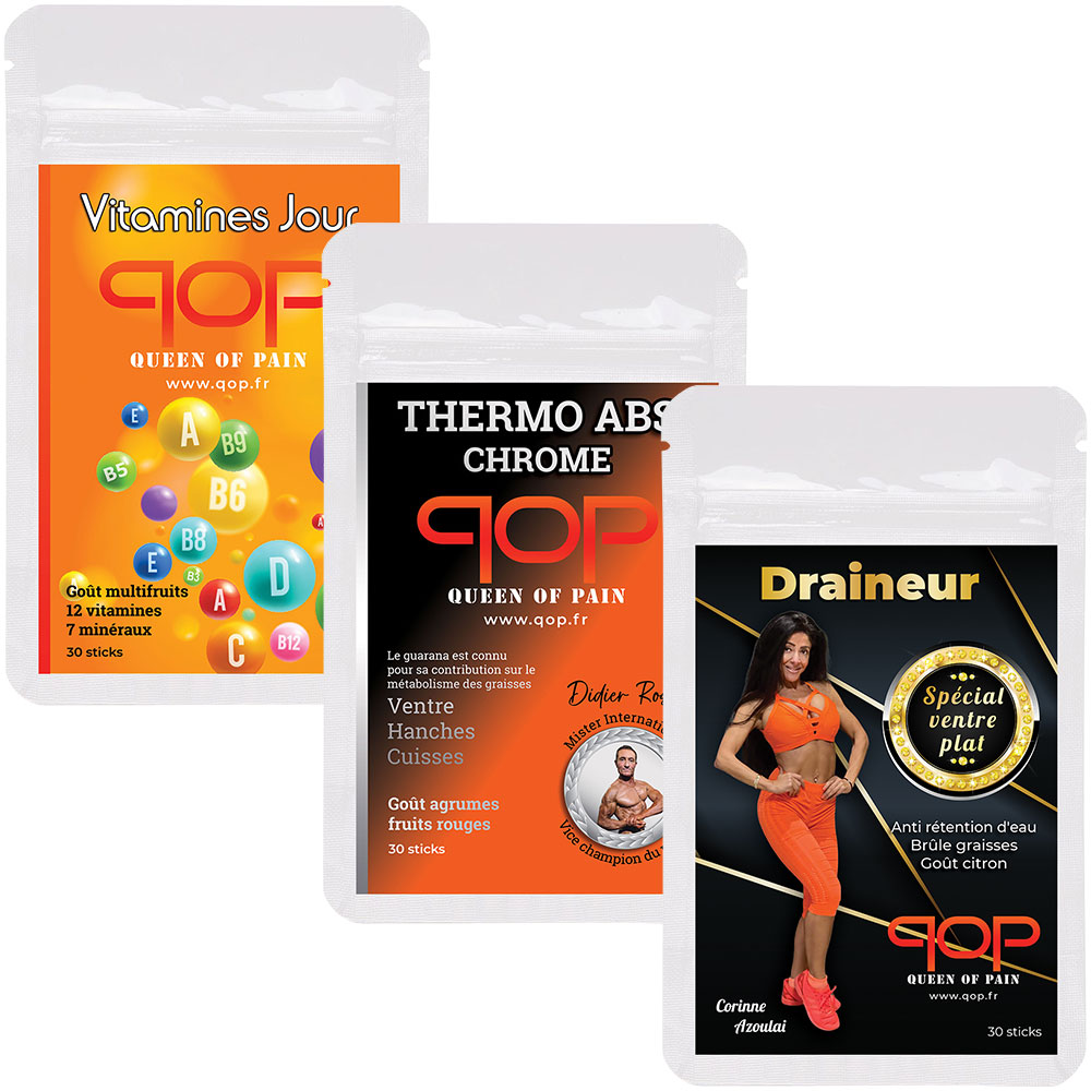 Pack Thermo ABS Chrome + Vitamines Jour + Draineur Ventre Plat